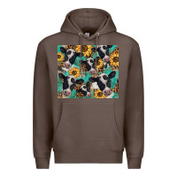 Coffee western leopard sunflower black and white  cow Premium Hoodie - BarkalooDesign