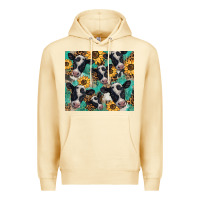 Pina Colada western leopard sunflower black and white  cow Premium Hoodie - BarkalooDesign