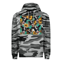 Slate Camo western leopard sunflower black and white  cow Premium Hoodie - BarkalooDesign