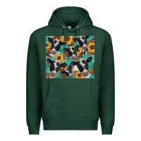Sports Green western leopard sunflower black and white  cow Premium Hoodie - BarkalooDesign
