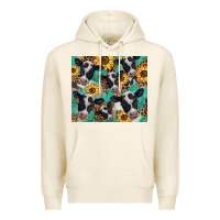 Tofu western leopard sunflower black and white  cow Premium Hoodie - BarkalooDesign