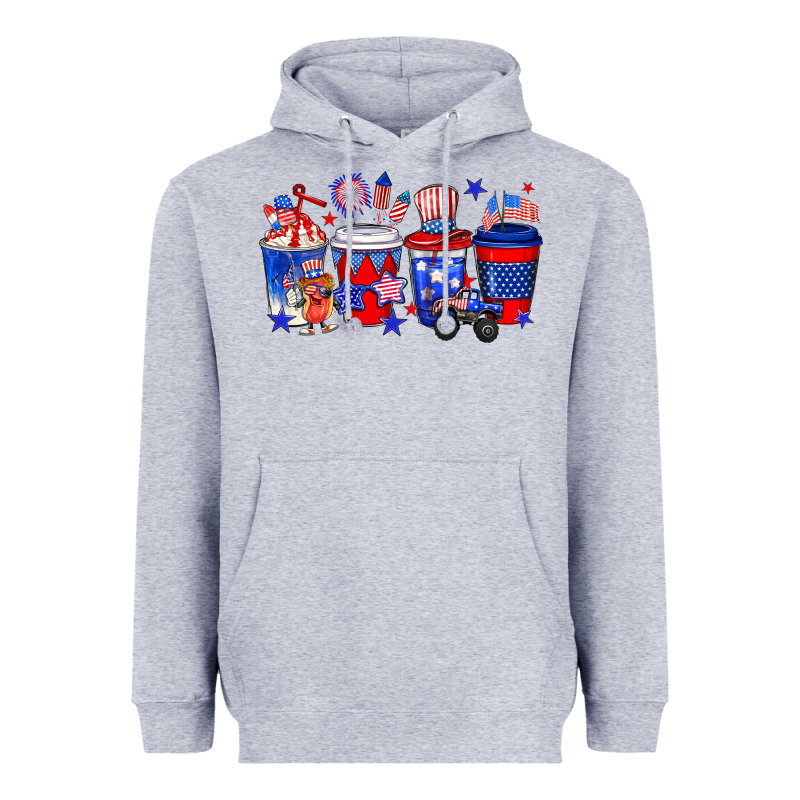 4th Of July Coffee Drinks Heavyweight Hoodie by Neo Western | Teevron