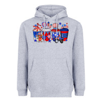 Heather Grey 4th of July coffee drinks Heavyweight Hoodie - Neo Western