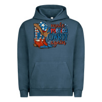 Pigment Midnight Navy make america cowboy again Urban Hoodie - MaliasSmallBusiness