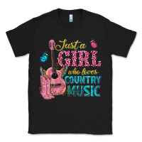 Black just a girl who loves country music Classic Tee - texasbilliewilder