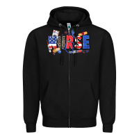 Black American nurse Zipper Hoodie - Zillion Design Studio