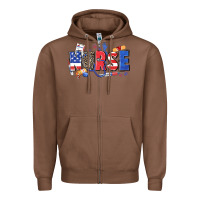 Chestnut American nurse Zipper Hoodie - Zillion Design Studio