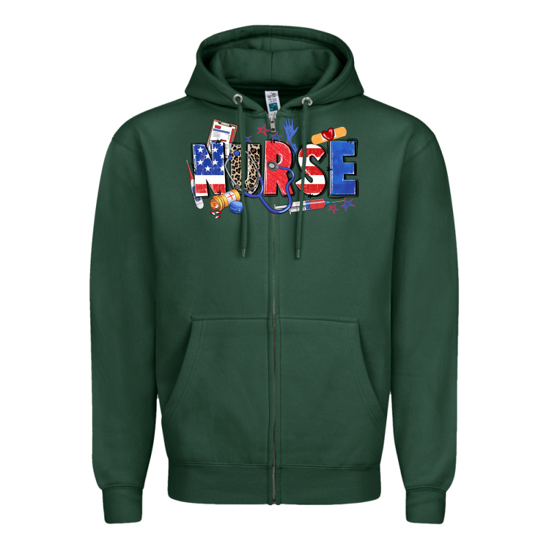 American Nurse Zipper Hoodie by Zillion Design Studio | Teevron