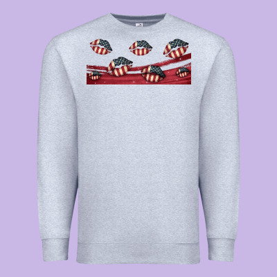 American Flag Lips 16oz Libbey Cup Premium Sweatshirt Designed By Hra Design Shop