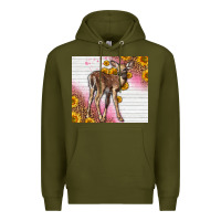 Army Green Western Cute Baby Deer Fawn Premium Hoodie - LillyAllenDesigns