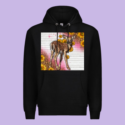Western Cute Baby Deer Fawn Premium Hoodie Designed By Lillyallendesigns