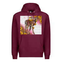 Burgundy Western Cute Baby Deer Fawn Premium Hoodie - LillyAllenDesigns