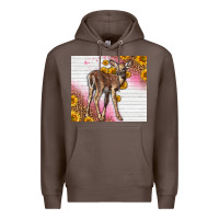 Coffee Western Cute Baby Deer Fawn Premium Hoodie - LillyAllenDesigns