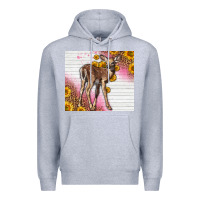 Heather Grey Western Cute Baby Deer Fawn Premium Hoodie - LillyAllenDesigns