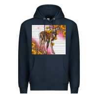 Navy Western Cute Baby Deer Fawn Premium Hoodie - LillyAllenDesigns