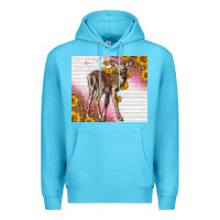 Ocean Blue Western Cute Baby Deer Fawn Premium Hoodie - LillyAllenDesigns