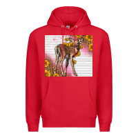 Red Western Cute Baby Deer Fawn Premium Hoodie - LillyAllenDesigns
