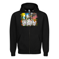 Black Easter Farm With Bunnies Zipper Hoodie - RanaPortraitStore
