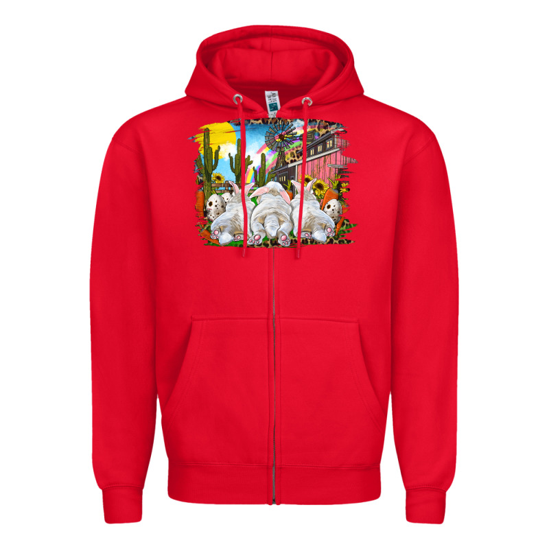 Easter Farm With Bunnies Zipper Hoodie by RanaPortraitStore | Teevron