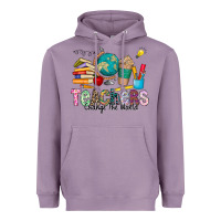Lavender Teachers Change The World Heavyweight Hoodie - CowhideDigitalArt