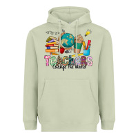 Matcha Teachers Change The World Heavyweight Hoodie - CowhideDigitalArt