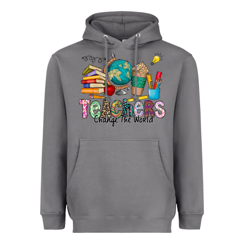 Teachers Change The World Heavyweight Hoodie by CowhideDigitalArt | Teevron