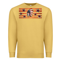 Antique Gold patriotic native american headdress 16oz libbey cup Premium Sweatshirt - HRA Design Shop