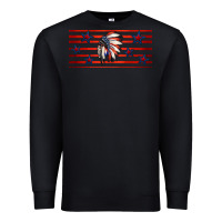 Black patriotic native american headdress 16oz libbey cup Premium Sweatshirt - HRA Design Shop