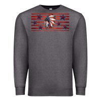 Charcoal Heather patriotic native american headdress 16oz libbey cup Premium Sweatshirt - HRA Design Shop