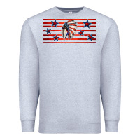 Heather Grey patriotic native american headdress 16oz libbey cup Premium Sweatshirt - HRA Design Shop