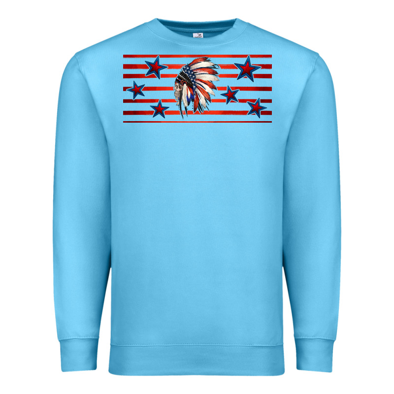 Patriotic Native American Headdress 16oz Libbey Cup Premium Sweatshirt by HRA Design Shop | Teevron