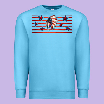 Patriotic Native American Headdress 16oz Libbey Cup Premium Sweatshirt Designed By Hra Design Shop