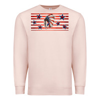 Pale Pink patriotic native american headdress 16oz libbey cup Premium Sweatshirt - HRA Design Shop