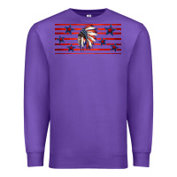 Purple patriotic native american headdress 16oz libbey cup Premium Sweatshirt - HRA Design Shop