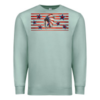 Seafoam patriotic native american headdress 16oz libbey cup Premium Sweatshirt - HRA Design Shop