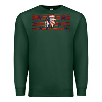 Sports Green patriotic native american headdress 16oz libbey cup Premium Sweatshirt - HRA Design Shop