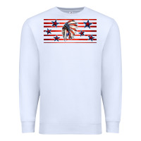White patriotic native american headdress 16oz libbey cup Premium Sweatshirt - HRA Design Shop