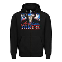 Black American junkie Zipper Hoodie - Zillion Design Studio