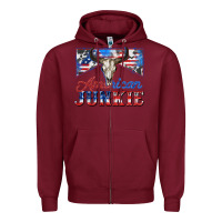 Burgundy American junkie Zipper Hoodie - Zillion Design Studio