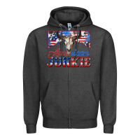 Charcoal Heather American junkie Zipper Hoodie - Zillion Design Studio