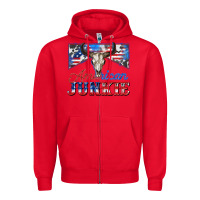 Red American junkie Zipper Hoodie - Zillion Design Studio
