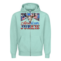 Seafoam American junkie Zipper Hoodie - Zillion Design Studio