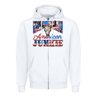 White American junkie Zipper Hoodie - Zillion Design Studio
