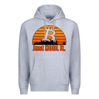 Heather Grey just hodl it new orleans skyline retro sunset Premium Hoodie - Jasminsmagicworld
