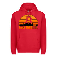 Red just hodl it new orleans skyline retro sunset Premium Hoodie - Jasminsmagicworld