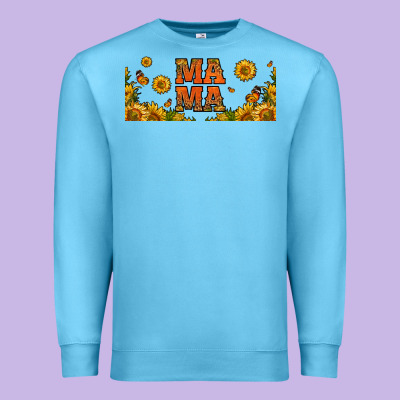 Sunflowers And Butterflies Mama 16oz Libbey Cup Premium Sweatshirt Designed By Hra Design Shop