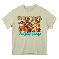 Mossy Falling Leaves Football Please Heavy Core Tee - CowhideDigitalArt