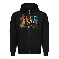 Black afro woman loc queen Zipper Hoodie - texasbilliewilder