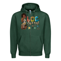 Sports Green afro woman loc queen Zipper Hoodie - texasbilliewilder