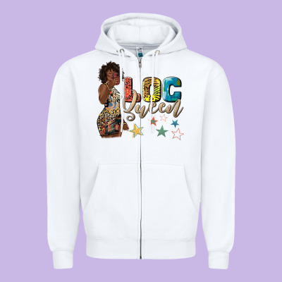 Zipper Hoodie afro woman loc queen